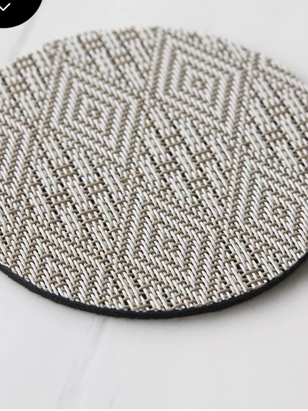 MARTHA STEWART X CHILEWICH 4 Woven Round “Boxwood” Coasters, color Flax, NWT